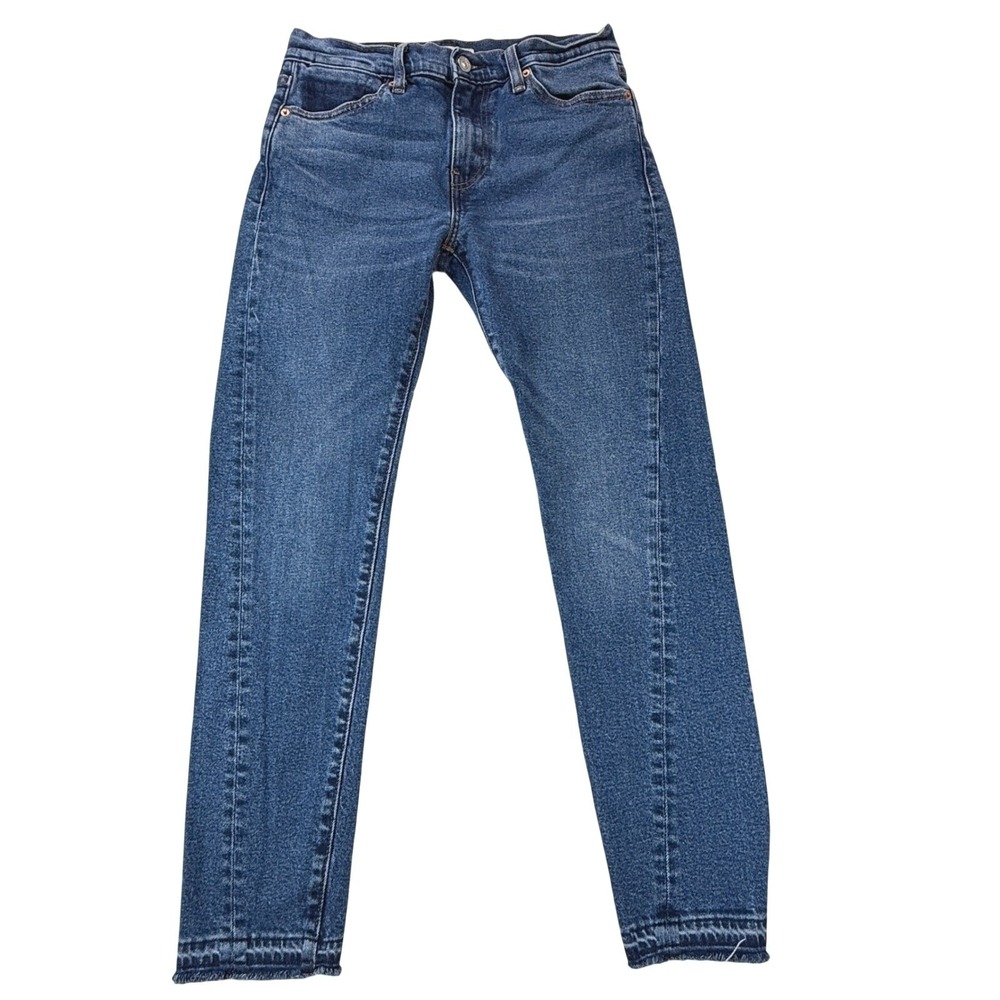 Levi's Altered 510 Twisted Jeans‎ Womens Size 29x30 Blue Denim Frayed Hem Skinny